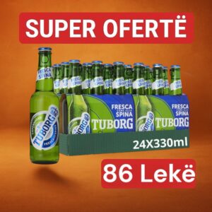 Super Ofertë: Tuborg shishe 0.33l (24copë)